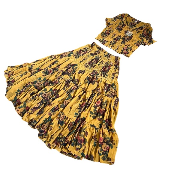 Free People Blooming Romance Goldenrod Top & Skirt Combo - Picture 8 of 17
